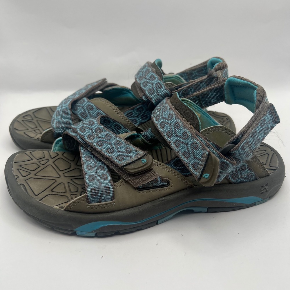 North Face Hedgehog Hiking Sandals Womens 8 blue Vibram Strappy Trail Comfort